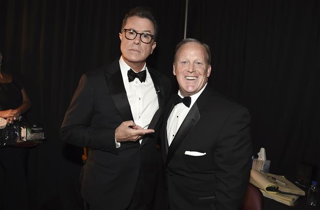Sean Spicer attends the Emmy Awards, Spicer, faces backlash