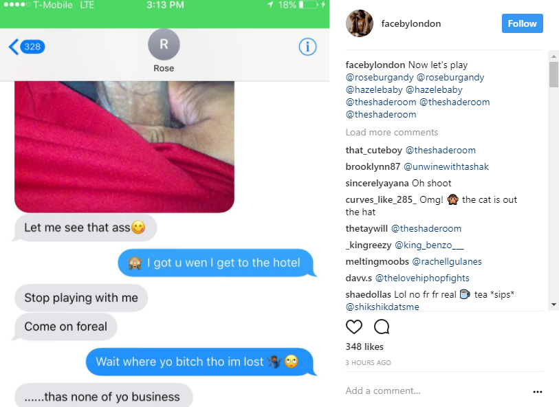 Rose Burgandy ‘s  text messages to another man surface online: Photos
