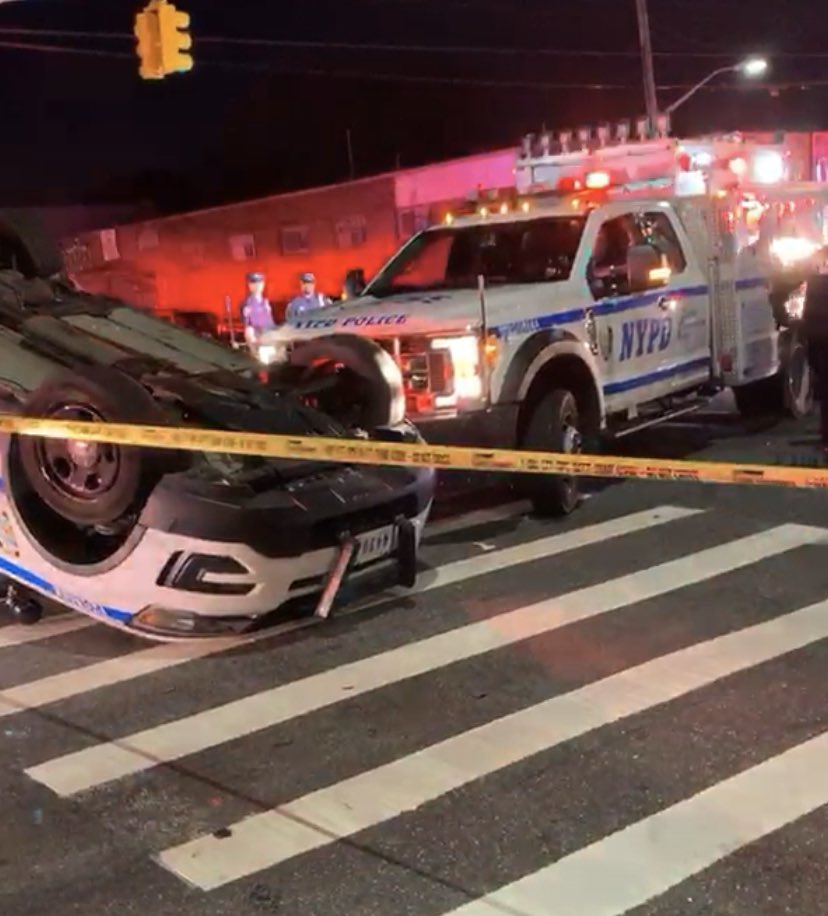 Breaking News: Stunning crash involving #NYPD vehicle unfolds in Brooklyn